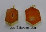 NGP3494 25*40mm - 30*45mm hexagon druzy agate pendants