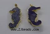 NGP3532 22*58mm - 25*55mm seahorse agate gemstone pendants