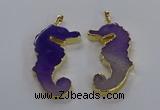 NGP3542 22*58mm - 25*55mm seahorse agate pendants wholesale