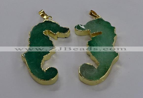 NGP3545 22*58mm - 25*55mm seahorse agate pendants wholesale