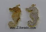 NGP3551 22*58mm - 25*55mm seahorse fossil coral pendants