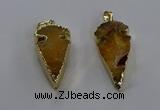 NGP3613 15*30mm - 20*40mm arrowhead druzy agate pendants