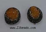 NGP3674 35*45mm oval plated druzy agate pendants wholesale