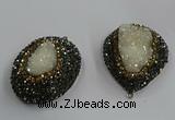 NGP3684 35*45mm freeform plated druzy agate pendants wholesale