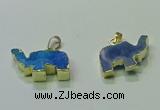 NGP3700 18*30mm - 22*35mm elephant druzy agate gemstone pendants