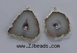 NGP3708 45*55mm - 50*65mm freeform druzy agate gemstone pendants