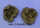 NGP3718 28*35mm - 40*45mm freeform plated druzy agate pendants