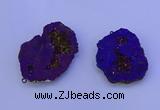 NGP3722 28*35mm - 40*45mm freeform plated druzy agate pendants