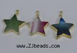 NGP3742 35*35mm star agate gemstone pendants wholesale