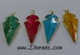 NGP3808 25*50mm - 28*55mm arrowhead agate gemstone pendants