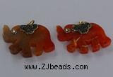 NGP3871 30*45mm - 35*50mm elephant agate gemstone pendants