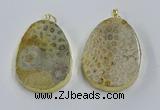 NGP3918 40*55mm freeform fossil coral pendants wholesale