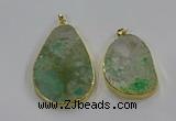 NGP3931 30*45mm - 40*60mm freeform green gemstone pendants