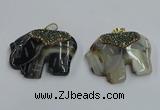 NGP3932 30*45mm - 35*50mm elephant agate pendants wholesale