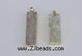 NGP3942 12*50mm - 15*45mm rectangle druzy agate pendants wholesale