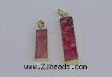 NGP3945 10*25mm - 12*45mm rectangle druzy agate pendants wholesale