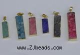 NGP3950 10*25mm - 12*45mm rectangle druzy agate pendants wholesale