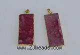 NGP3955 20*50mm - 25*45mm rectangle druzy agate gemstone pendants