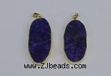 NGP3964 22*45mm - 25*50mm oval druzy agate pendants wholesale