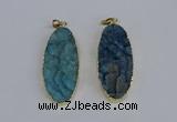 NGP3966 22*45mm - 25*50mm oval druzy agate pendants wholesale