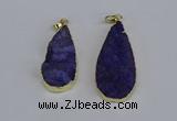 NGP3974 20*40mm - 25*50mm flat teardrop druzy agate pendants