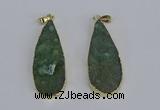 NGP3977 20*40mm - 25*50mm flat teardrop druzy agate pendants