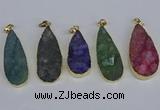 NGP3980 20*40mm - 25*50mm flat teardrop druzy agate pendants