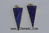 NGP3984 20*48mm - 25*50mm triangle druzy agate pendants wholesale