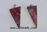 NGP3985 20*48mm - 25*50mm triangle druzy agate pendants wholesale