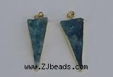 NGP3986 20*48mm - 25*50mm triangle druzy agate pendants wholesale