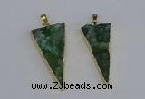 NGP3987 20*48mm - 25*50mm triangle druzy agate pendants wholesale