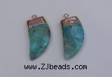 NGP4004 15*30mm - 16*35mm horn druzy quartz gemstone pendants