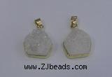 NGP4008 15*16mm freeform druzy quartz gemstone pendants