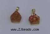 NGP4010 15*16mm freeform druzy quartz gemstone pendants