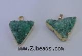 NGP4051 25*30mm – 30*35mm triangle druzy quartz pendants