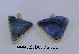 NGP4052 25*30mm – 30*35mm triangle druzy quartz pendants