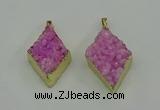 NGP4076 25*35mm - 28*40mm diamond druzy quartz pendants