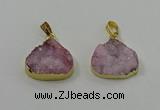 NGP4084 18*22mm - 20*24mm flat teardrop druzy quartz pendants