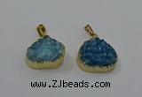 NGP4085 18*22mm - 20*24mm flat teardrop druzy quartz pendants