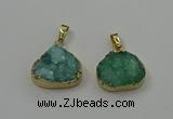 NGP4086 18*22mm - 20*24mm flat teardrop druzy quartz pendants