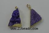 NGP4102 22*35mm - 24*40mm triangle druzy quartz pendants wholesale