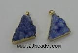 NGP4106 22*35mm - 24*40mm triangle druzy quartz pendants wholesale