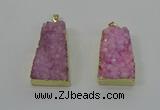 NGP4124 22*35mm - 24*40mm trapezoid druzy quartz pendants wholesale