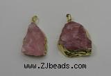 NGP4141 20*30mm - 35*45mm freeform rose quartz pendants wholesale