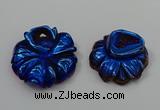 NGP4148 40*45mm - 50*55mm flower plated druzy agate pendants