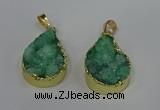 NGP4197 18*25mm - 18*28mm flat teardrop druzy quartz pendants