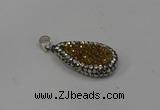 NGP4275 14*23mm flat teardrop plated quartz pendants wholesale