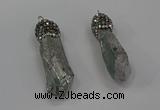 NGP4294 10*30mm - 15*45mmmm nuggets plated quartz pendants
