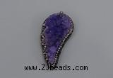 NGP4315 20*40mm - 25*50mm wing-shaped druzy quartz pendants