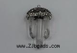 NGP4332 22*30mm - 25*35mm sticks white crystal pendants